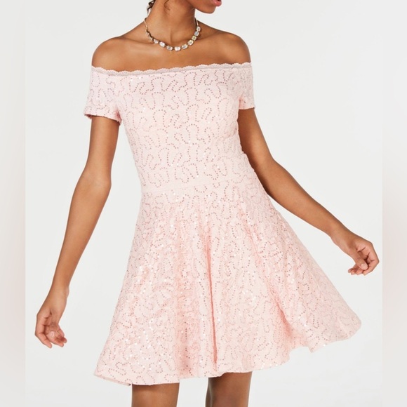 B. Darlin juniors teen pink sequin dress Sz 1/2 - Picture 1 of 9